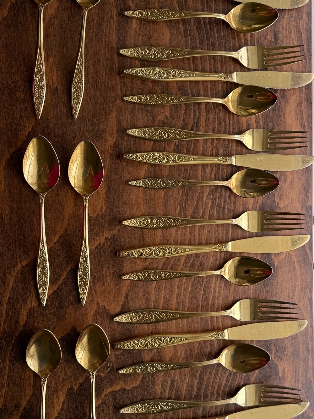 CONTINENTAL GOLD PLATED STAINLESS STEEL FLATWEAR